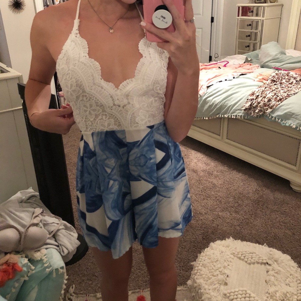 White lace romper
